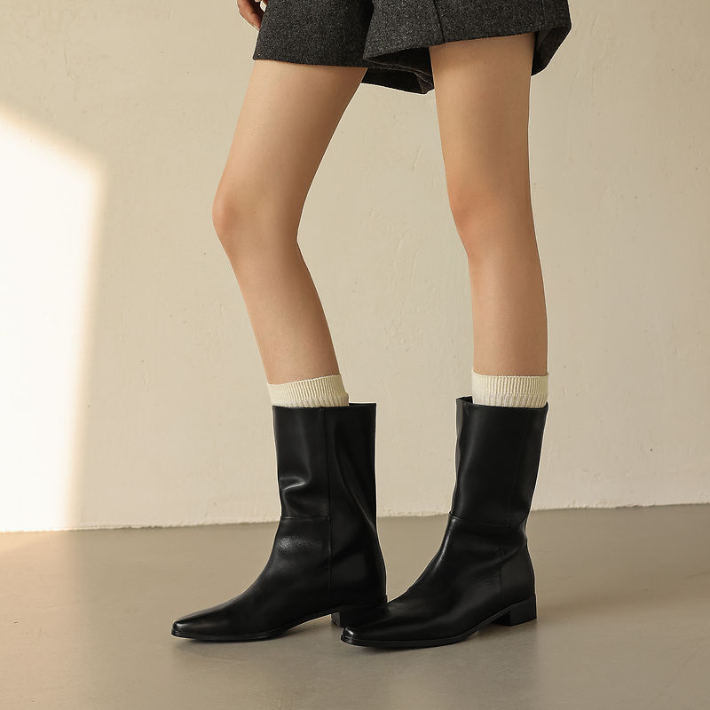 Vintage Leatherwork - PYUXD Vintage-Stiefel aus echtem Leder für