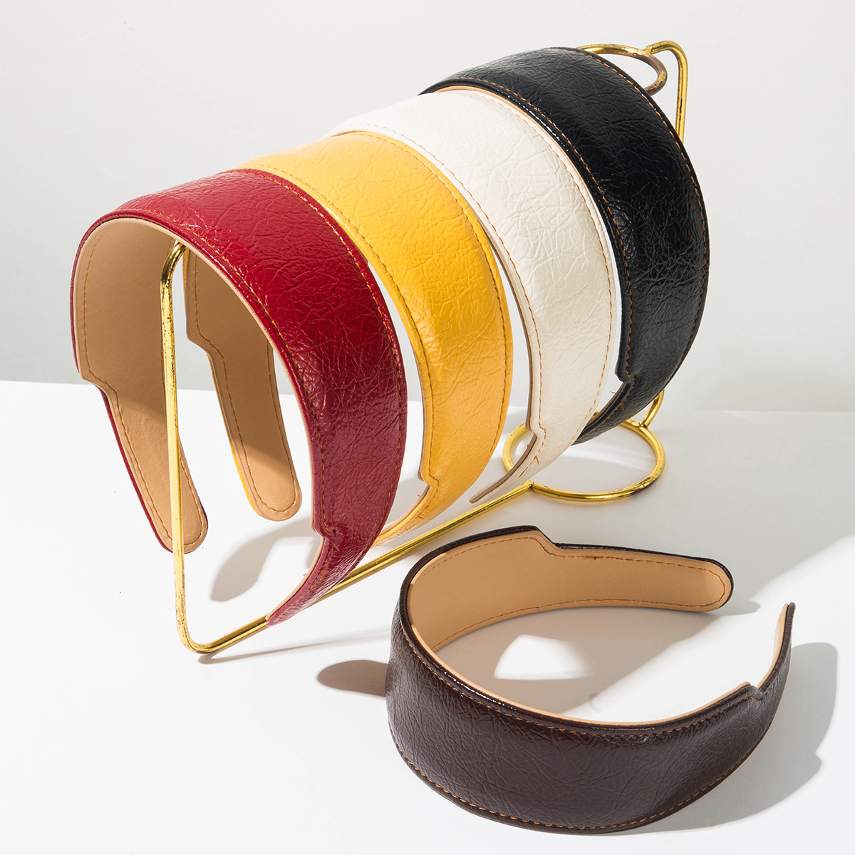 Leatherwork Rings - Eleganter koreanischer Stil, Leder-Haarreifen für Damen,