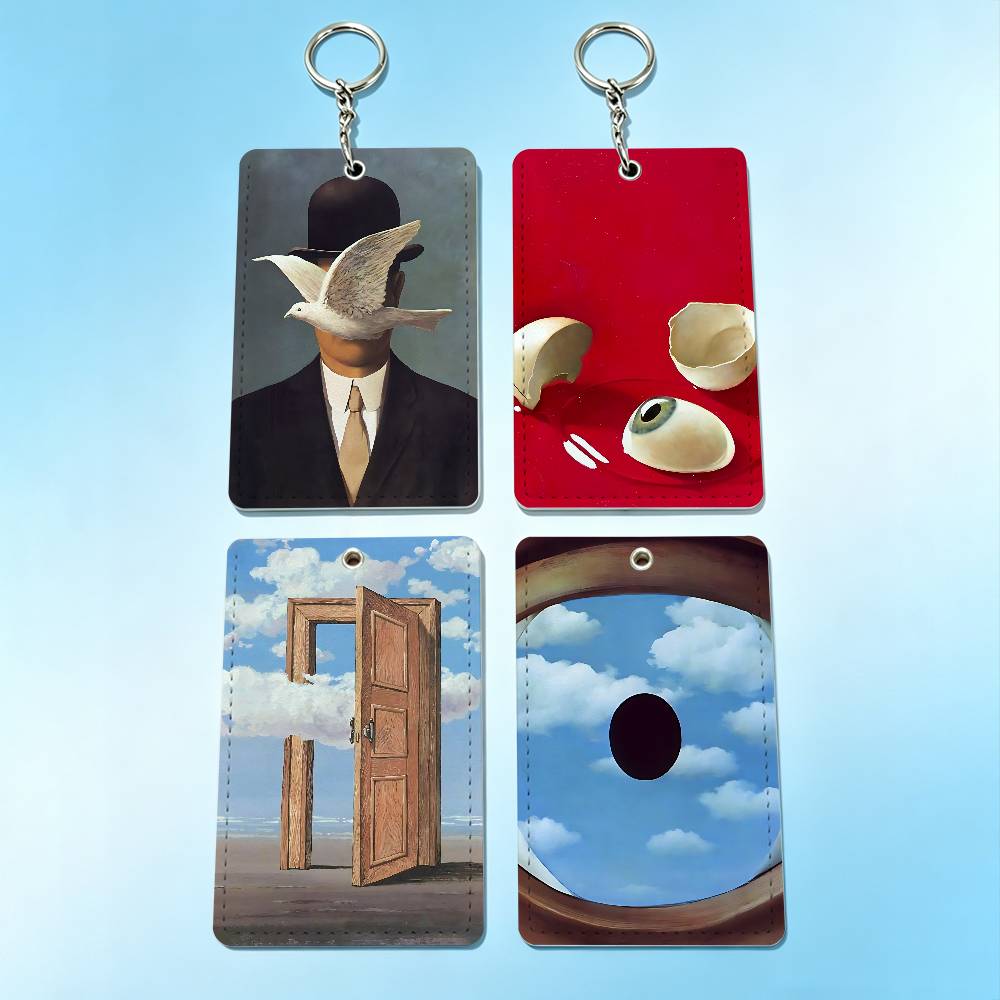 Leather Work In Art - R-Rene Magritte Art Ausweishalter, Schlüsselanhänger für