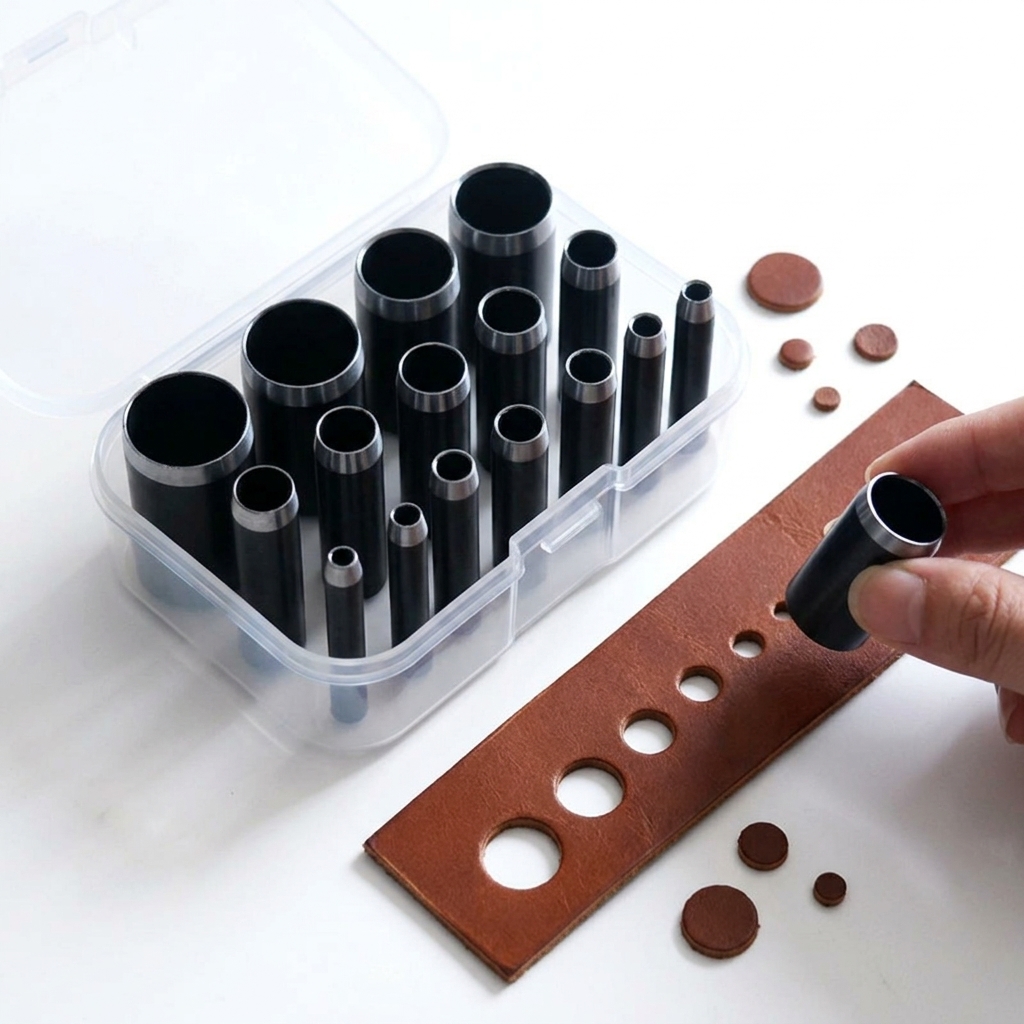 Leatherwork Tool Kit - Rundlochstanzer Professionelles Leder-Lochstanzer-Set 1-15mm Rundlochwerkzeug für