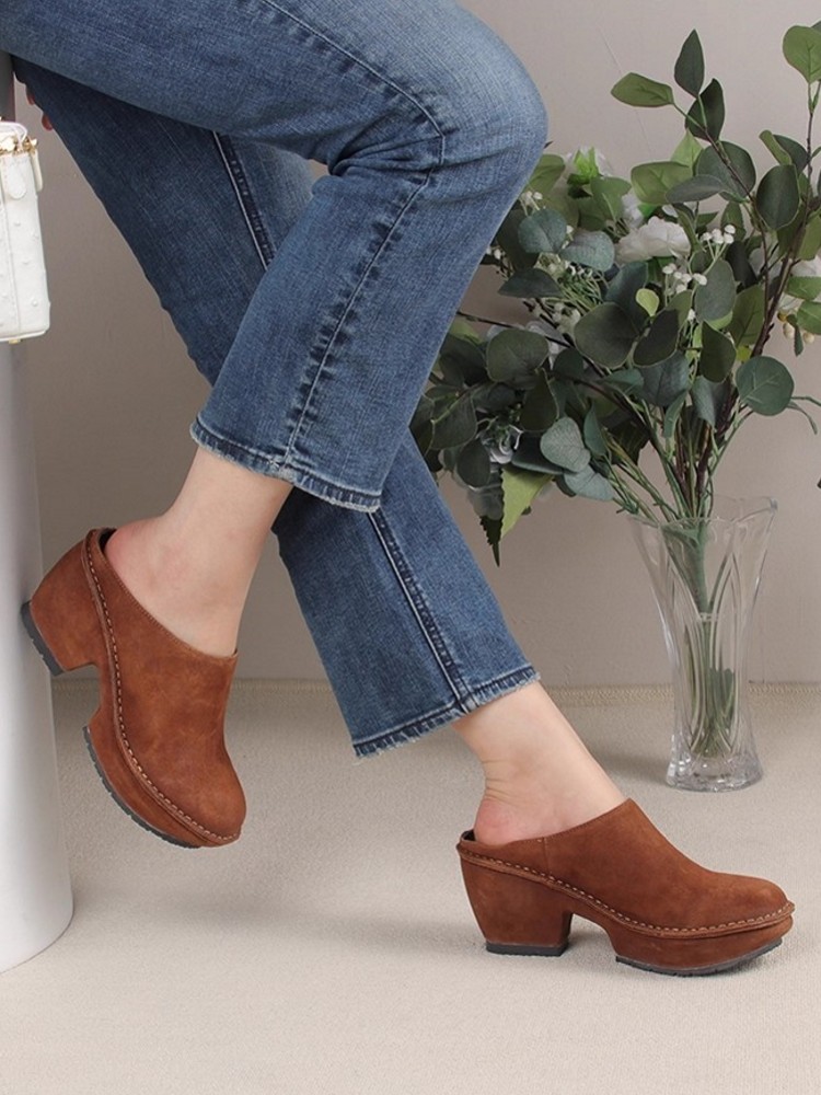 Vintage Frauen Dicke Plattform – Vintage Leatherwork Bewertung und Preis